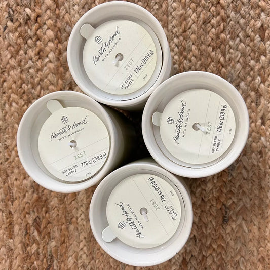 Set of 4 Hearth & Hand with Magnolia ZEST Soy Wax Candles Ceramic