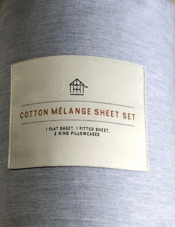 California King Hearth & Hand Cotton Melange Sheet Set BLUE