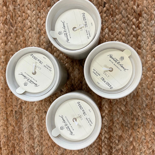 Set of 4 Hearth & Hand with Magnolia SALT Soy Wax Candles Ceramic