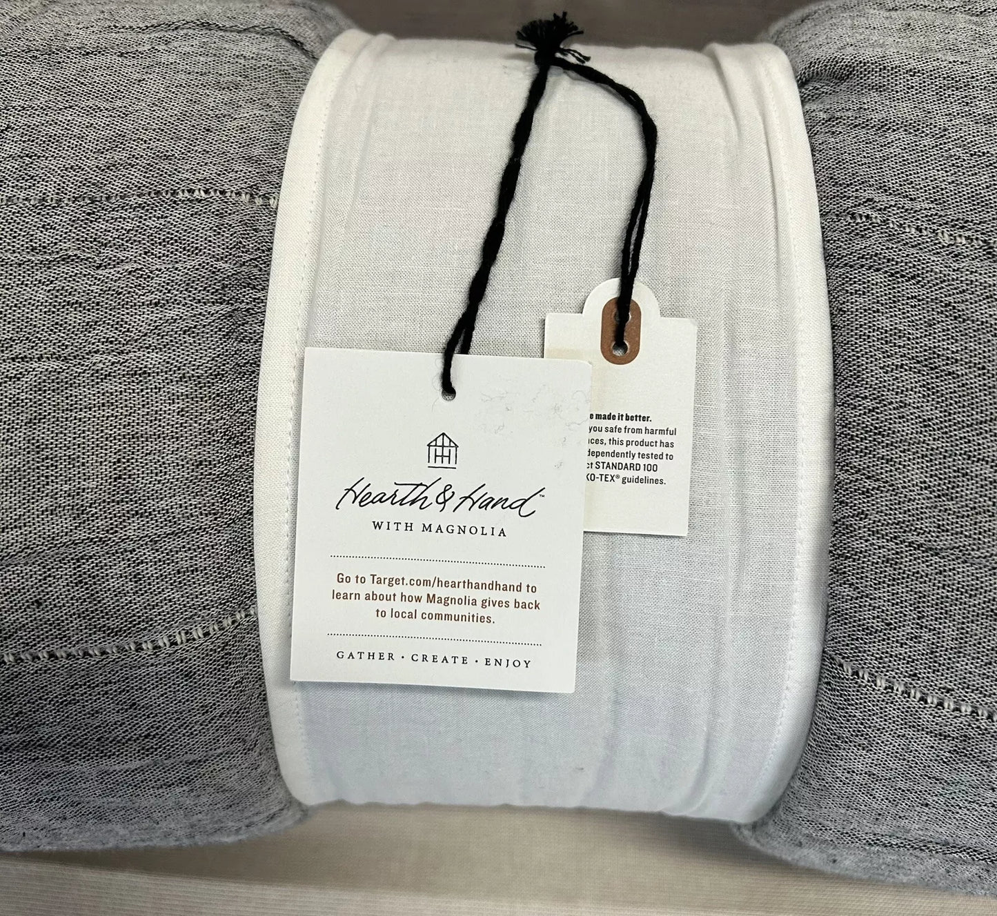 Matelassé Quilted Coverlet Full/Queen Dark Gray - Hearth & Hand