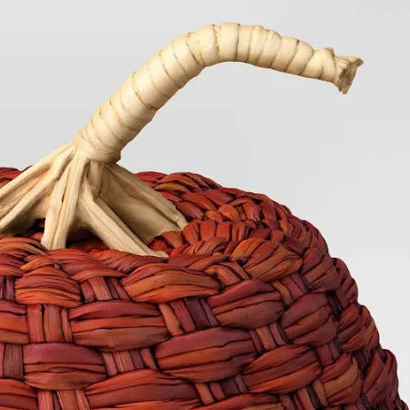 Set of 3 Woven Rattan Wicker Pumpkins Burnt Orange Burgandy - Threshold