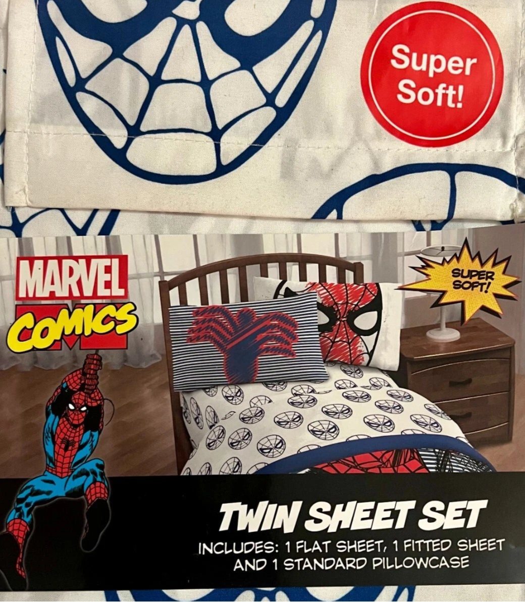 Marvel Spider-Man Twin 3pc Sheet Set Blue/White